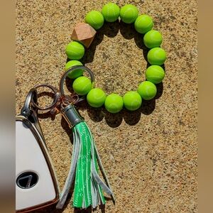 Tennis Silicone Beaded Keychain Bracelet